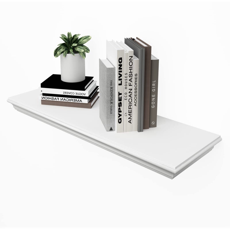 WELLAND Floating Shelves White Floating Shelves White Deep, Floating Shelves White 24 Inch - Image 1